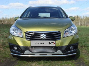 Декоративная вставка переднего бампера ТСС Тюнинг Suzuki SX4 JYB, JYA хэтчбэк дорестайлинг (2013-2016) (d 12 мм)