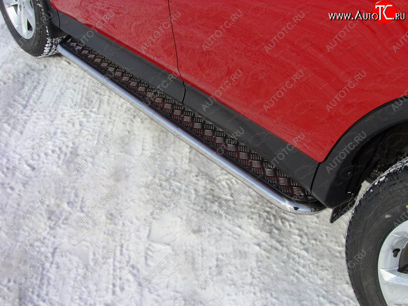 27 849 р. Пороги с площадкой 42,4 мм ТСС Тюнинг Toyota RAV4 XA40 5 дв. дорестайлинг (2012-2015) (серые)  с доставкой в г. Чебоксары