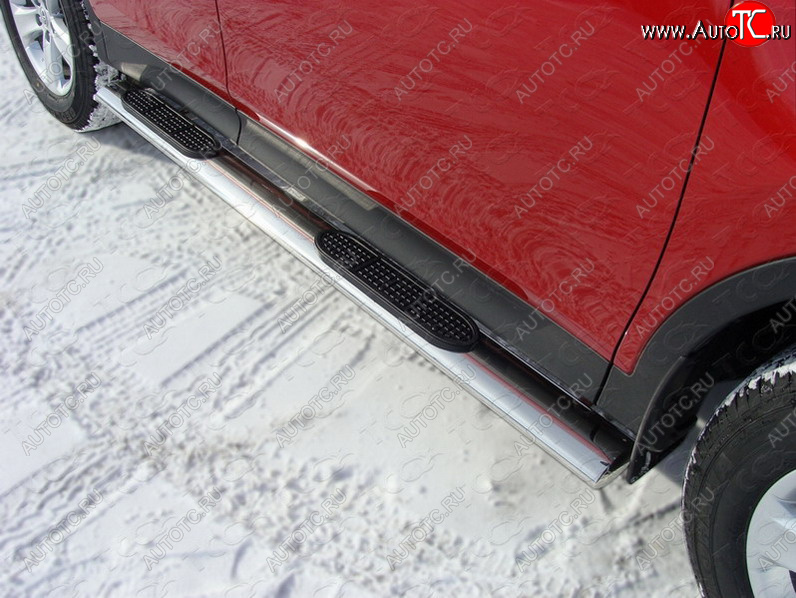 38 799 р. Пороги овальные с накладкой 120*60 мм ТСС Тюнинг Toyota RAV4 XA40 5 дв. дорестайлинг (2012-2015)  с доставкой в г. Чебоксары