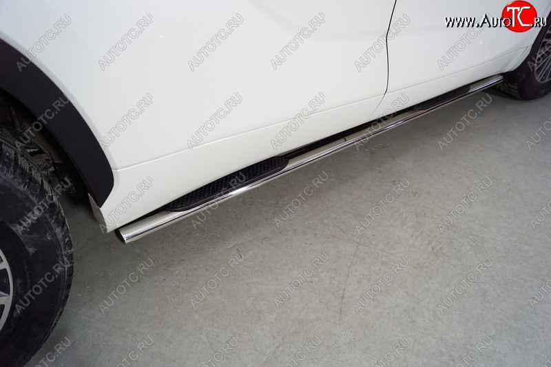33 999 р. Пороги овальные с накладкой 75х42 мм ТСС Тюнинг Toyota Highlander XU70 (2020-2025) (серые)  с доставкой в г. Чебоксары