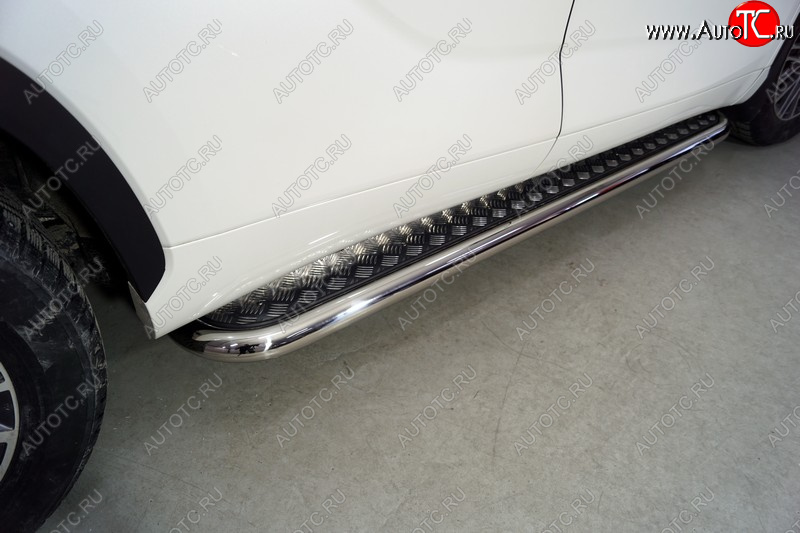36 899 р. Пороги с площадкой 60,3 мм ТСС Тюнинг Toyota Highlander XU70 (2020-2025) (серые)  с доставкой в г. Чебоксары