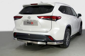 Защита задняя (уголки овальные 75х42 мм) ТСС Тюнинг Toyota Highlander XU70 (2020-2025) (уголки овальные)