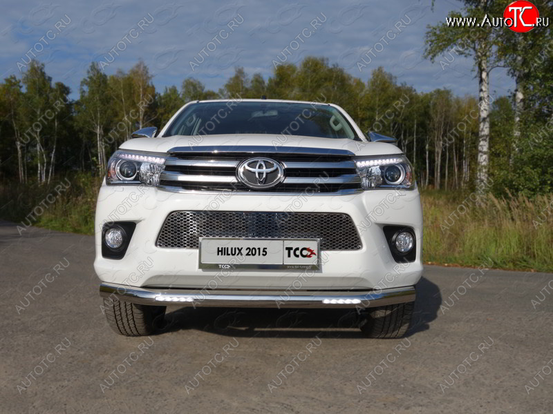 40 999 р. Защита переднего бампера нижняя с ДХО 76,1 мм ТСС Тюнинг Toyota Hilux Revo Double Cab дорестайлинг (2015-2018)  с доставкой в г. Чебоксары