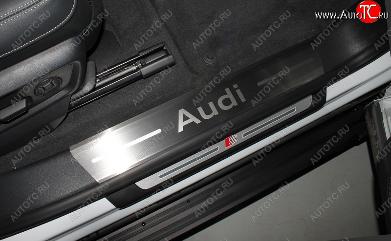 8 899 р. Накладки на пороги (4 шт) ТСС Тюнинг Audi Q8 4MN (2018-2022) (лист шлифованный, надпись audi)  с доставкой в г. Чебоксары