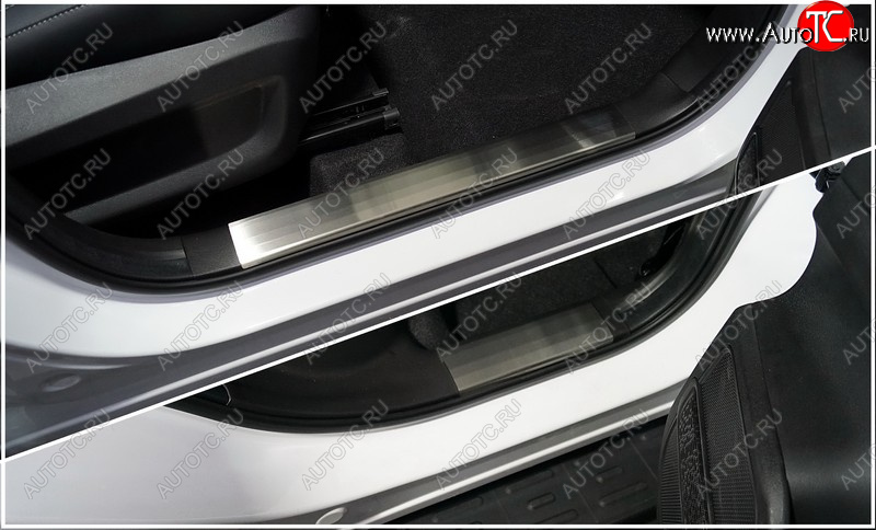 3 479 р. Накладки на пластиковые пороги, ТСС Тюнинг Chery Tiggo 7 PRO (2019-2025) (лист шлифованный)  с доставкой в г. Чебоксары