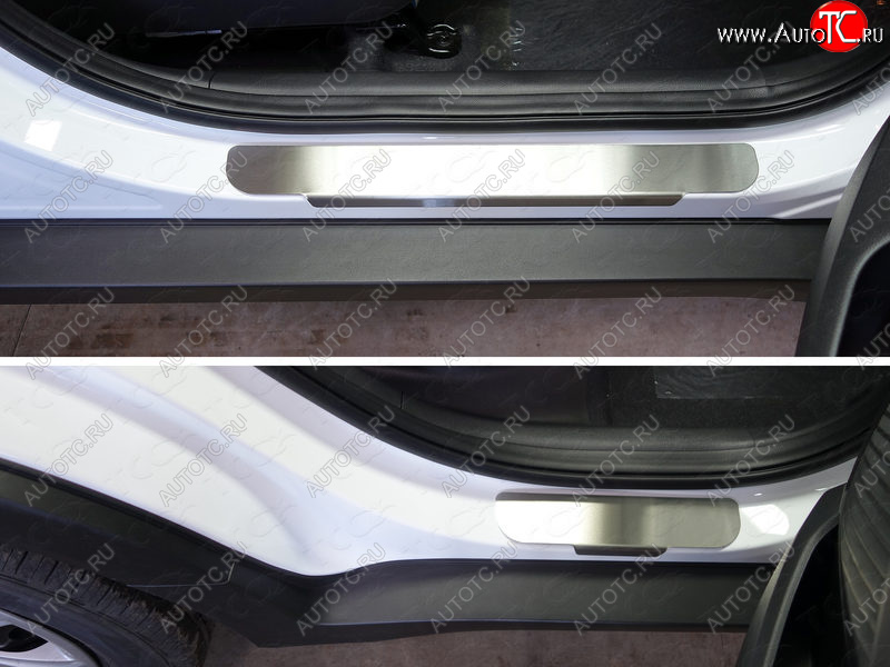 3 999 р. Накладки на пороги, ТСС Тюнинг Hyundai Creta GS дорестайлинг (2015-2019) (лист шлифованный)  с доставкой в г. Чебоксары