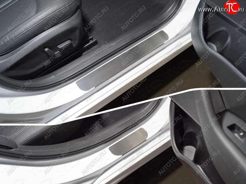 2 599 р. Накладки на пороги, ТСС Тюнинг Hyundai Sonata LF рестайлинг (2017-2019) (лист шлифованный)  с доставкой в г. Чебоксары