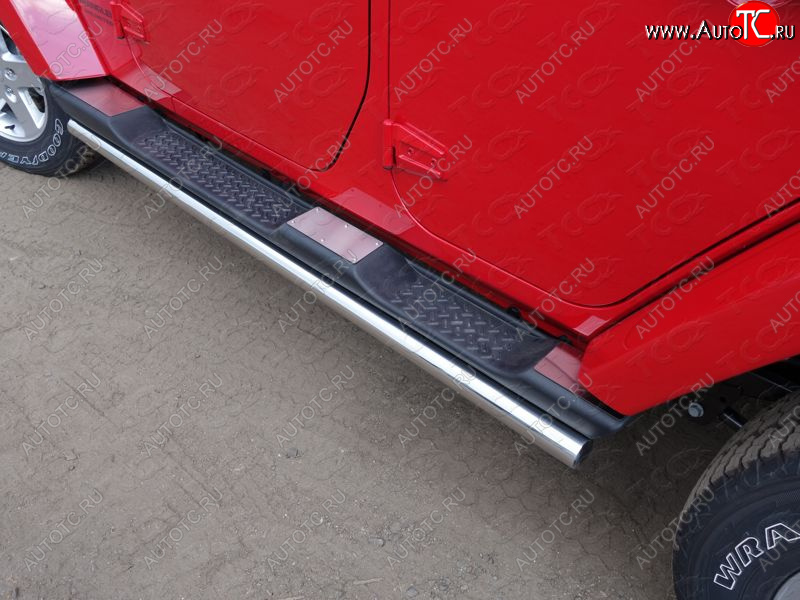 1 399 р. Накладки на пороги ТСС Тюнинг Jeep Wrangler JK 3 дв. дорестайлинг (2006-2010) (декоративные)  с доставкой в г. Чебоксары