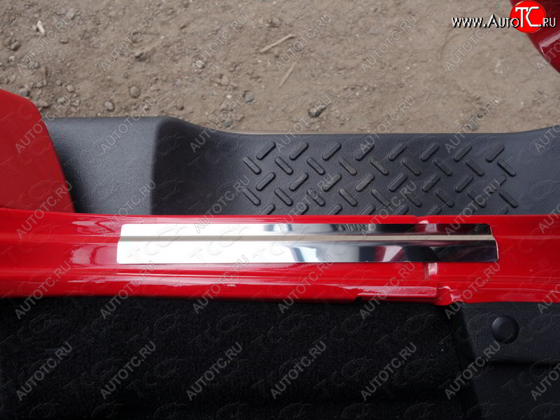 1 399 р. Накладки на пороги ТСС Тюнинг Jeep Wrangler JK 3 дв. дорестайлинг (2006-2010) (шлифованные)  с доставкой в г. Чебоксары