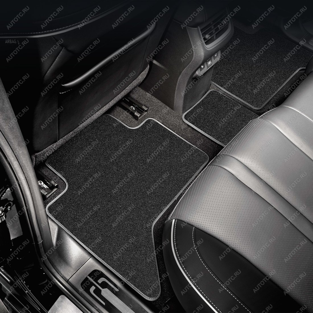 295 р. Коврики в салон (текстиль) 2WD4WD Klever KIA Seltos (2019-2025) (черные)  с доставкой в г. Чебоксары