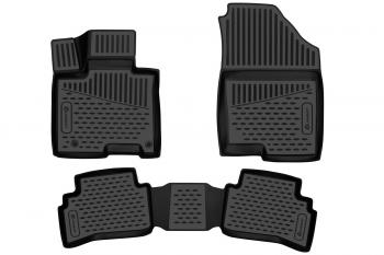 Коврики 3D в салон (полиуретан)(короткая база) Element Hyundai Tucson NX4 (2020-2022) (черные)
