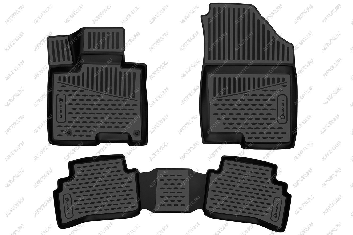 2 579 р. Коврики 3D в салон (полиуретан)(короткая база) Element Hyundai Tucson NX4 (2020-2022) (черные)  с доставкой в г. Чебоксары