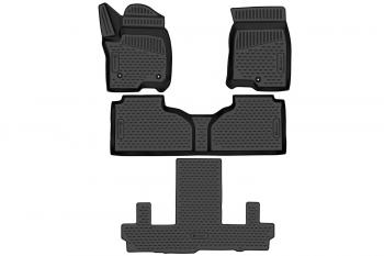 Коврики 3D в салон (раздельные сид. 2 ряда) Element Chevrolet Tahoe  GMT T1XX (2019-2022)   (черные)