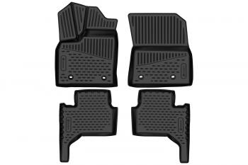 Коврики 3D в салон (полиуретан)(для капитанских сидений) Element Lexus LX600 J310 (2021-2022) (черные)