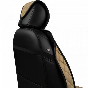 2 349 р. Накидка на сиденье (1 место Хами) ФЕНИКС ст РОМБ Lord Autofashion FAW J6 СА3250 шасси (2013-2025) (светло-бежевый, строчка бежевая)  с доставкой в г. Чебоксары. Увеличить фотографию 10