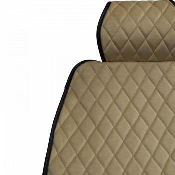 2 349 р. Накидка на сиденье (1 место Хами) ФЕНИКС ст РОМБ Lord Autofashion FAW J6 СА3250 шасси (2013-2025) (светло-бежевый, строчка бежевая)  с доставкой в г. Чебоксары. Увеличить фотографию 8