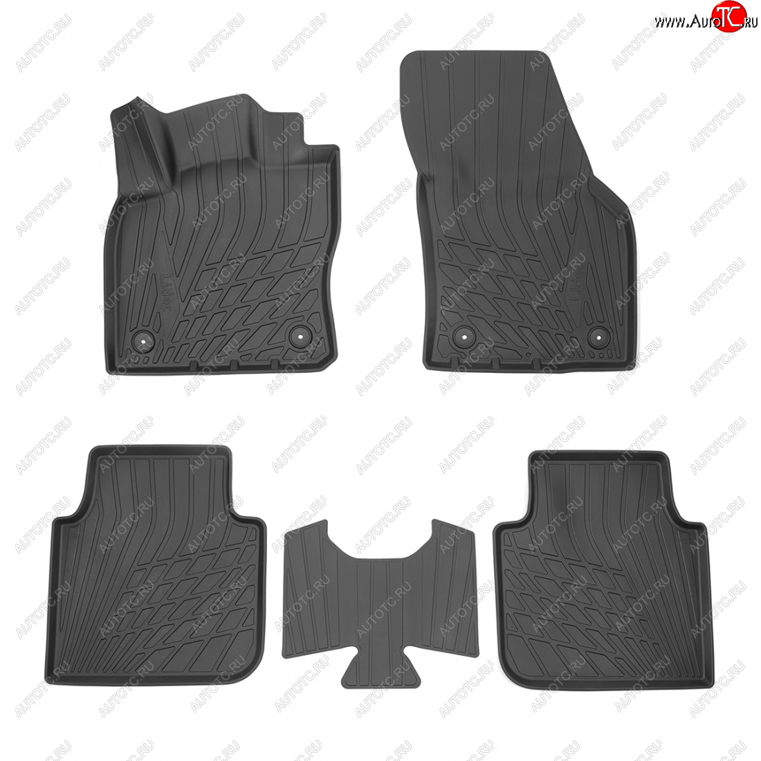 2 399 р. Коврики салонные литьевые 3D Norplast Skoda Kodiaq NU7 дорестайлинг (2017-2021) (черный)  с доставкой в г. Чебоксары