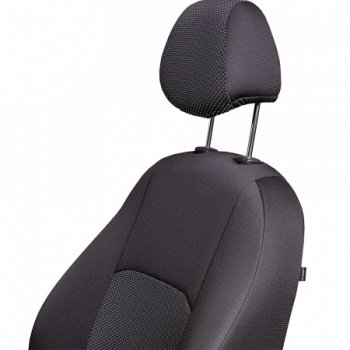 7 299 р. Комплект чехлов для сидений (РЗС 40/60 2Г жаккард) Дублин Lord Autofashion Ravon R4 (2016-2020) (черный, вставка Ёж Белая, строчка черная)  с доставкой в г. Чебоксары. Увеличить фотографию 5