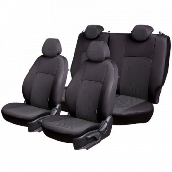 7 299 р. Комплект чехлов для сидений (РЗС 40/60 2Г жаккард) Дублин Lord Autofashion Ravon R4 (2016-2020) (черный, вставка Ёж Белая, строчка черная)  с доставкой в г. Чебоксары. Увеличить фотографию 9