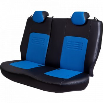 8 549 р. Комплект чехлов для сидений (РЗС 40/60 2Г Илана+Орегон) ТУРИН Lord Autofashion Ravon R4 (2016-2020) (черный, вставка синяя, строчка синяя)  с доставкой в г. Чебоксары. Увеличить фотографию 5