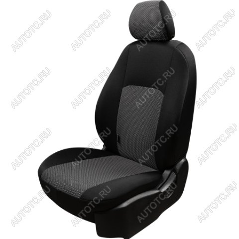 6 799 р. Комплект чехлов для сидений (ЦЗС 2Г Жаккард) Дублин Lord Autofashion Daewoo Nexia рестайлинг (2008-2015) (черный, вставка Зигзаг серая)  с доставкой в г. Чебоксары