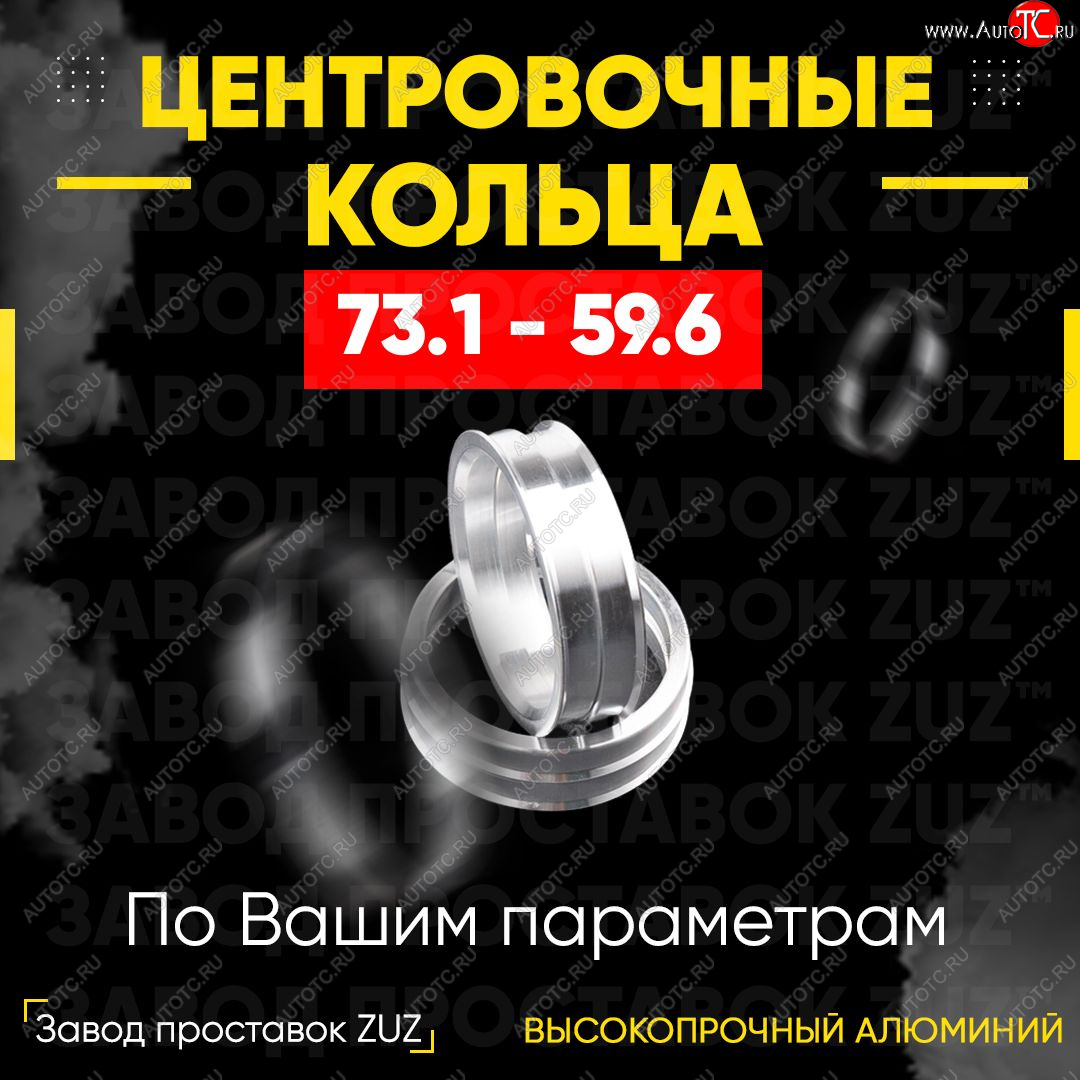 1 849 р. Центровочные кольца для дисков 73.1 - 59.6 (алюминиевые) 4шт. переходные центрирующие проставочные супинаторы на ступицу ЗАВОД ПРОСТАВОК ZUZ 73.1 - 59.6  с доставкой в г. Чебоксары