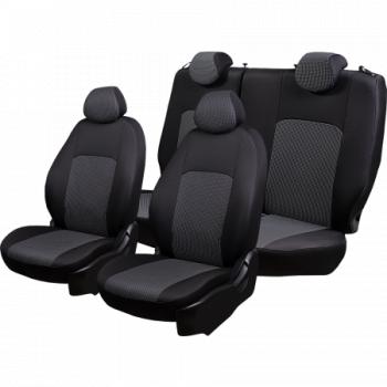 5 399 р. Комплект чехлов для сидений (РЗСиС 60/40 2Г Жаккард) Дублин Lord Autofashion Ford Fusion 1 хэтчбэк дорестайлинг (2002-2005) (черный, вставка Сеул серая)  с доставкой в г. Чебоксары. Увеличить фотографию 5