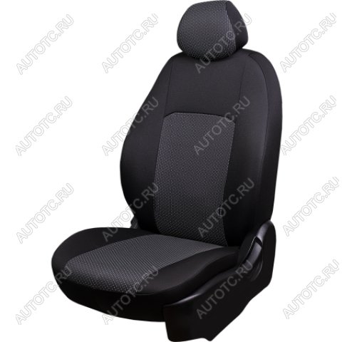 5 399 р. Комплект чехлов для сидений (РЗСиС 60/40 2Г Жаккард) Дублин Lord Autofashion Ford Fusion 1 хэтчбэк дорестайлинг (2002-2005) (черный, вставка Сеул серая)  с доставкой в г. Чебоксары