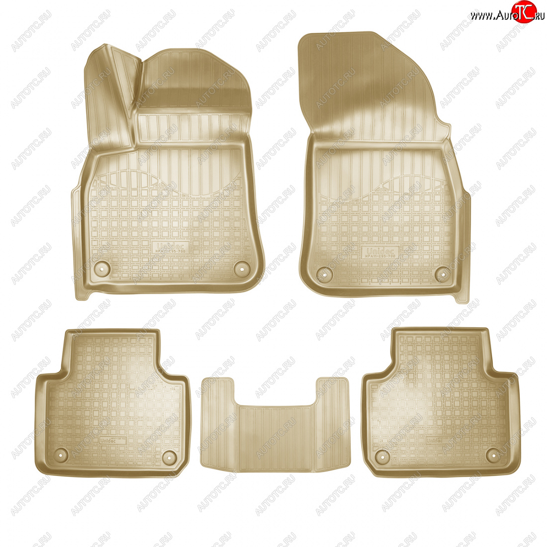 3 679 р. Коврики салонные 3D Norplast Volkswagen Touareg 3 CR дорестайлинг (2018-2022) (бежевый)  с доставкой в г. Чебоксары