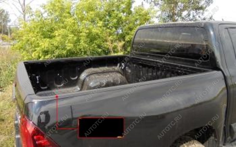 3 499 р. Накладка на задний откидной борт Русская Артель  Toyota Hilux  AN120 (2016-2020) дорестайлинг (без скотча)  с доставкой в г. Чебоксары