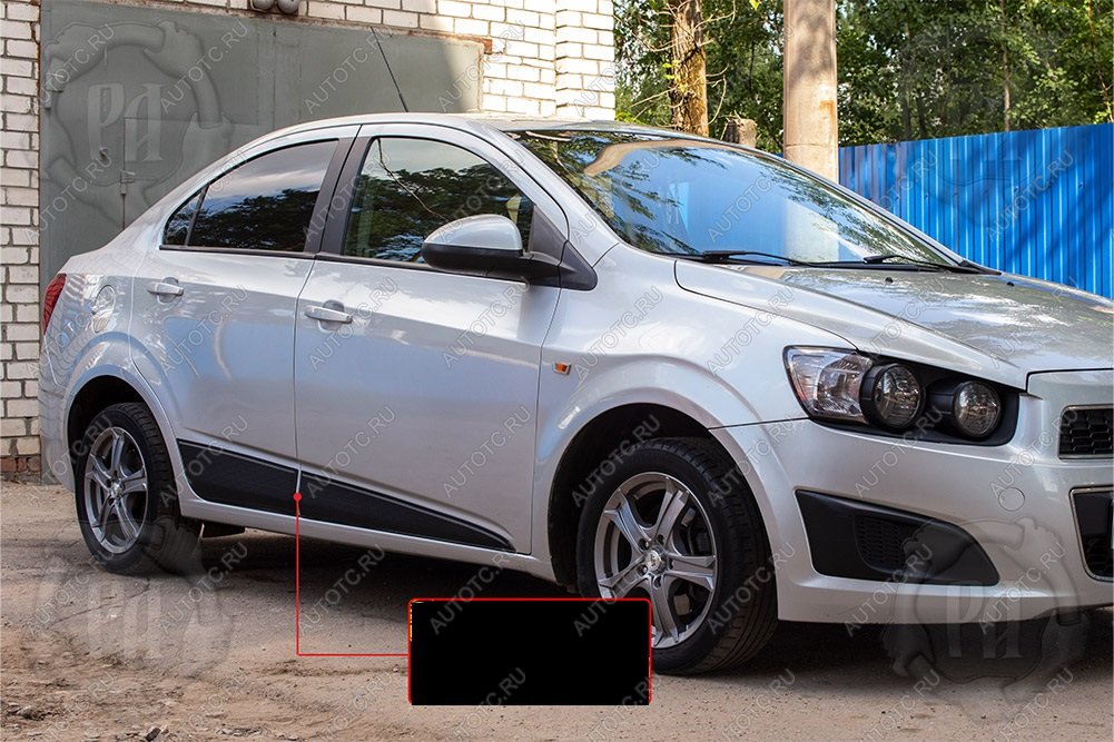 969 р. Молдинг двери передний правый Русская Артель  Chevrolet Aveo  T300 (2011-2015) седан (шагрень)  с доставкой в г. Чебоксары