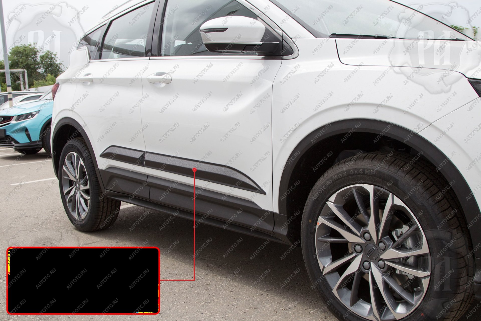 1 419 р. Молдинг двери передний левый Русская Артель  Geely Coolray  SX11 (2018-2023) дорестайлинг (шагрень)  с доставкой в г. Чебоксары