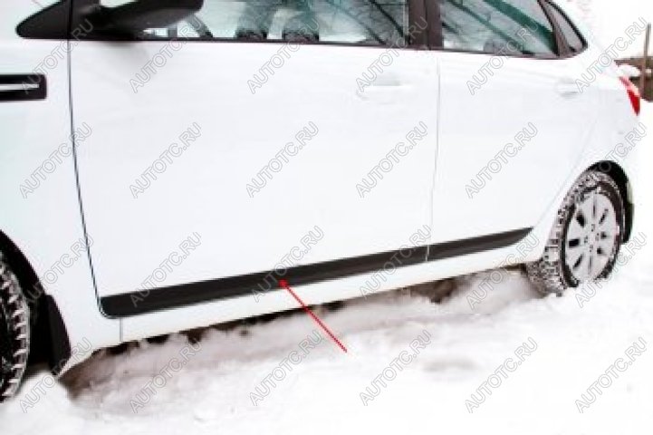 719 р. Молдинг на двери задний правый (вариант 2) Русская Артель  KIA Rio  3 QB (2011-2015) дорестайлинг седан (шагрень)  с доставкой в г. Чебоксары
