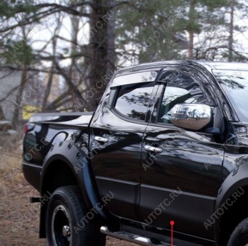 3 999 р. Молдинг двери передний правый Русская Артель  Mitsubishi L200  5 KK,KL (2015-2019) дорестайлинг (шагрень)  с доставкой в г. Чебоксары