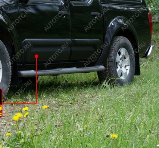 2 809 р. Молдинг двери передний правый широкий Русская Артель  Nissan Navara  2 D40 (2004-2010) дорестайлинг (шагрень)  с доставкой в г. Чебоксары