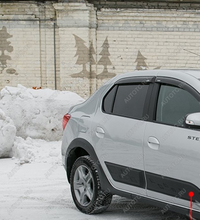 1 339 р. Молдинг двери передний левый широкий Русская Артель  Renault Logan  2 (2014-2018) дорестайлинг (шагрень)  с доставкой в г. Чебоксары
