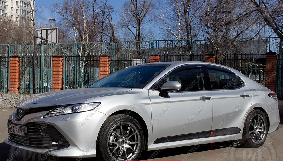 1 229 р. Молдинг двери передний левый широкий Русская Артель  Toyota Camry  XV70 (2017-2021) дорестайлинг (глянец под покраску)  с доставкой в г. Чебоксары