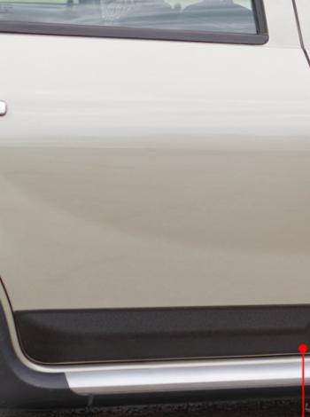Молдинг двери задний левый широкий Русская Артель Renault Sandero Stepway  (BS) (2010-2014) (глянец под покраску)