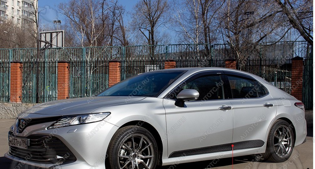 1 179 р. Молдинг двери передний левый Русская Артель  Toyota Camry  XV70 (2017-2021) дорестайлинг (шагрень)  с доставкой в г. Чебоксары