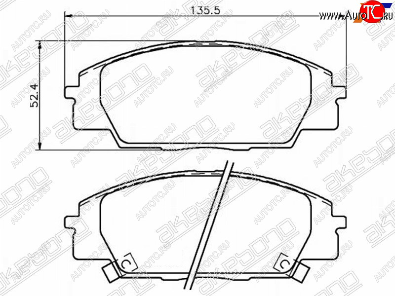 2 599 р. Колодки тормозные перед FL-FR SAT Honda Civic FN купе дорестайлинг (2005-2008)  с доставкой в г. Чебоксары