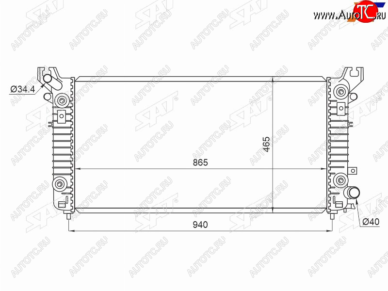 15 949 р. Радиатор охлаждающей жидкости SAT Chevrolet Tahoe K2UC (2014-2021)  с доставкой в г. Чебоксары