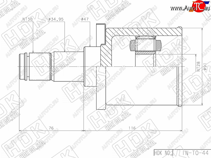 16 899 р. Шрус внутренний LHRH TOYOTA FORTUNER GGN155165GUN15#HILUX GGN1## 1GDFTV 16- HDK IN-TO-44  с доставкой в г. Чебоксары