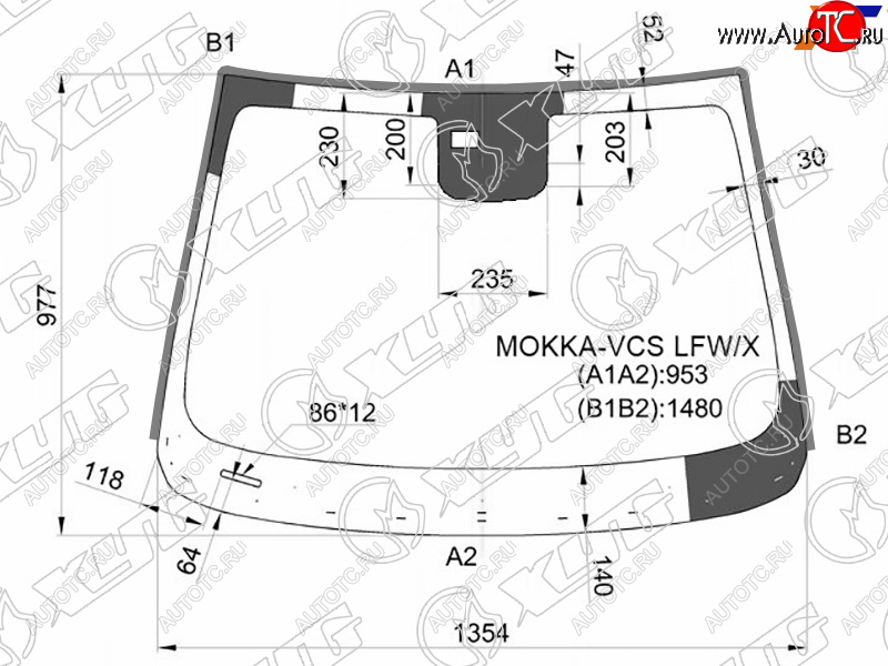7 199 р. Стекло лобовое (Датчик дождя Молдинг) XYG Chevrolet Tracker (2013-2015)  с доставкой в г. Чебоксары