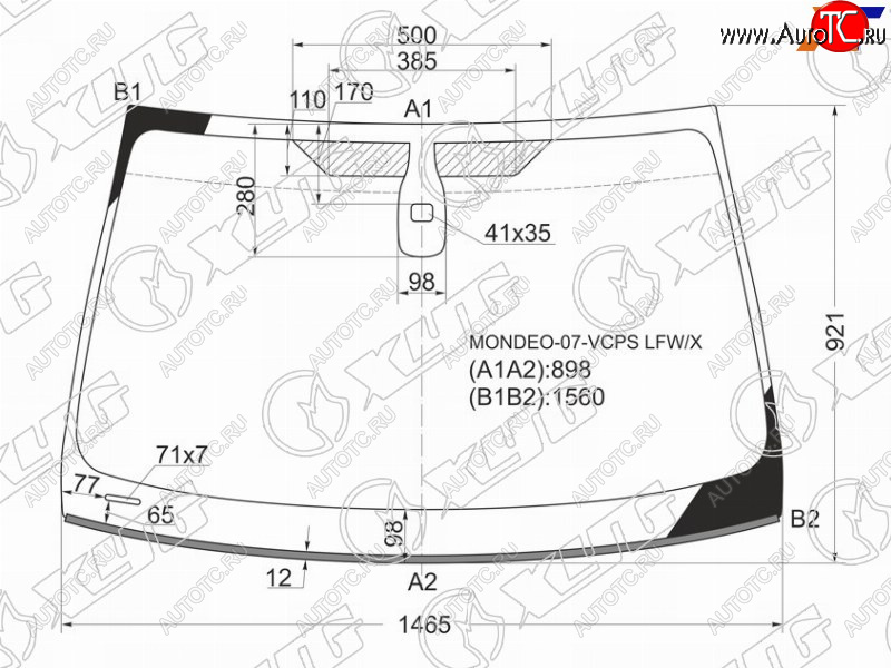 7 199 р. Стекло лобовое (Датчик дождя Молдинг) XYG Ford Mondeo Mk4,BD рестайлинг, седан (2010-2014)  с доставкой в г. Чебоксары