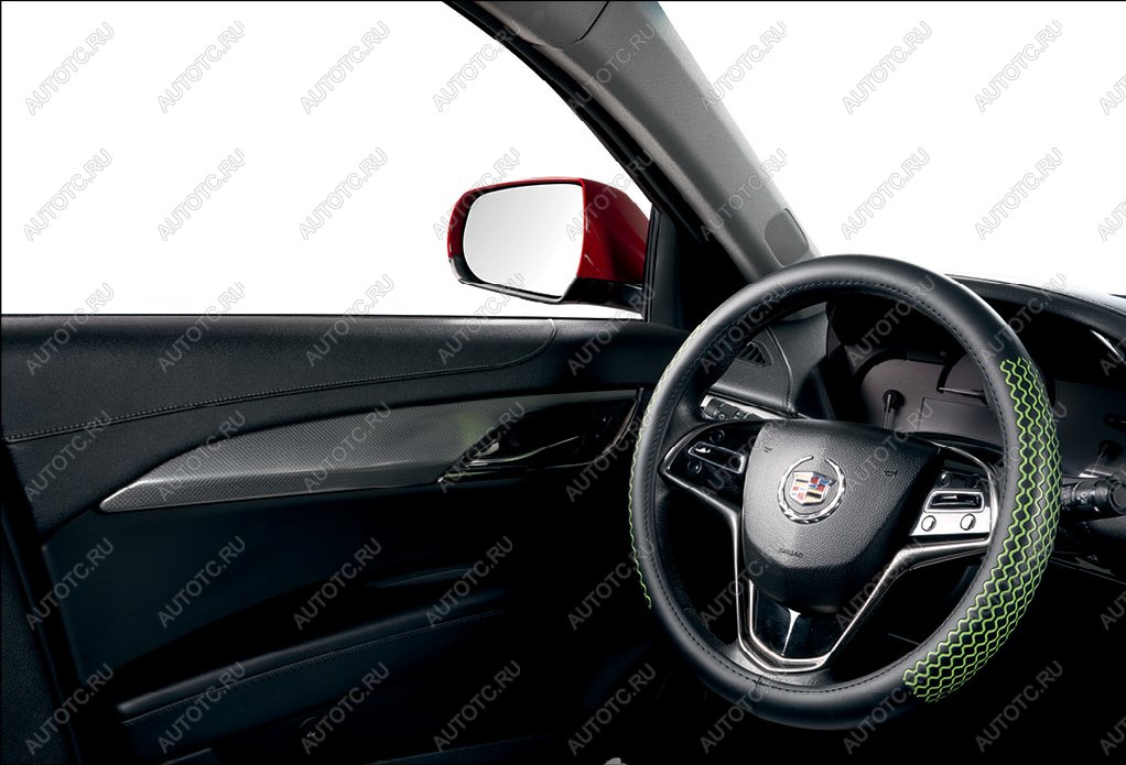 579 р. Оплётка на руль (37-39см GP 2201 кож/зам) Автопилот SSANGYONG Actyon 1 (2006-2010) (черный/зеленый)  с доставкой в г. Чебоксары