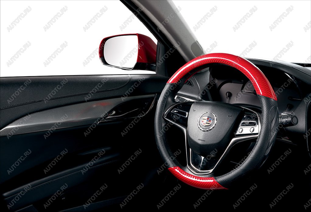579 р. Оплётка на руль (37-39см GP2204 кож/зам) Автопилот Hyundai IX20 JC дорестайлинг (2010-2020) (черный/красный)  с доставкой в г. Чебоксары