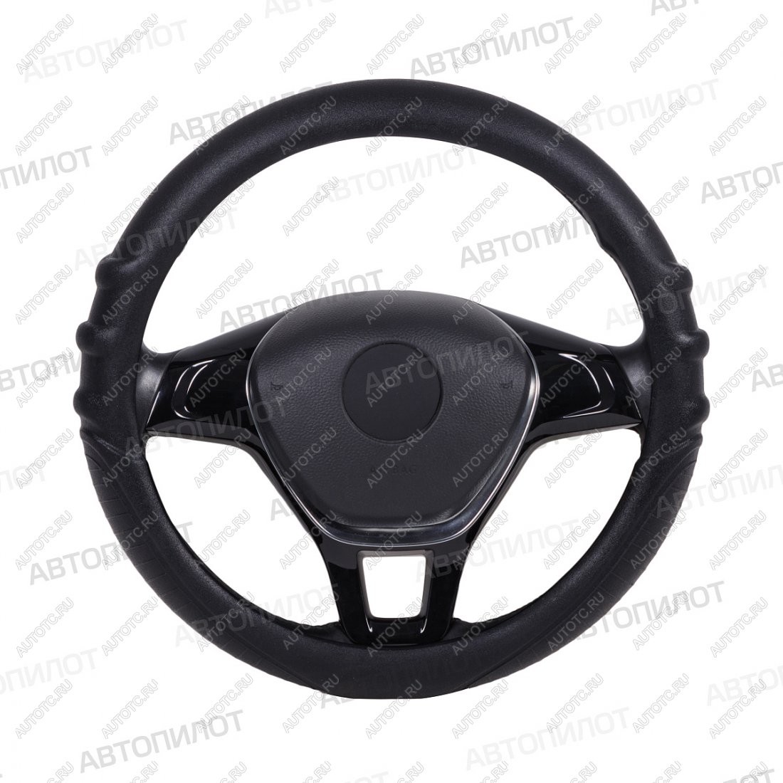 579 р. Оплётка на руль (37-40 см FY003 силикон) Автопилот Ford Focus 3 седан рестайлинг (2014-2019) (черный)  с доставкой в г. Чебоксары