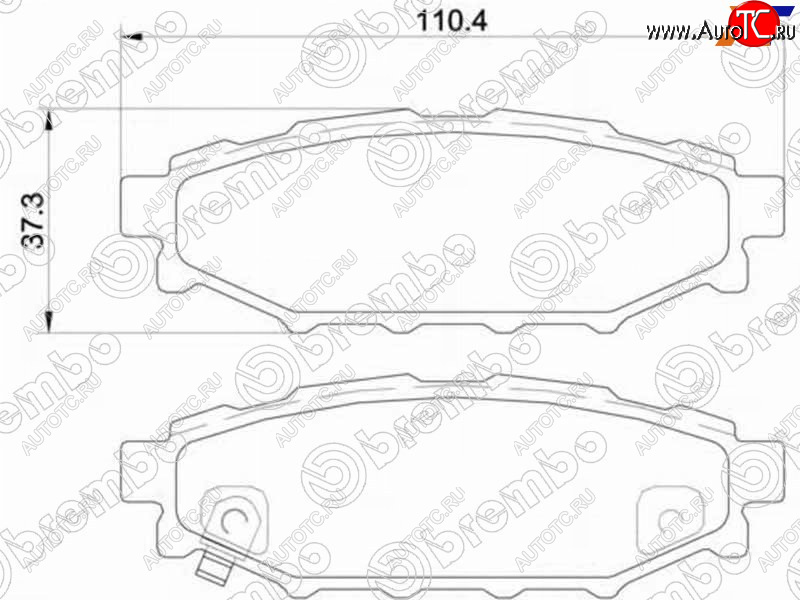 3 299 р. Колодки тормозные задние RH-LH SAT Subaru Forester SH (2008-2013)  с доставкой в г. Чебоксары