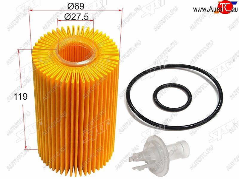 136 р. Фильтр масляный картридж дв1VDFTV,3UR-FE SAT  Lexus LX570  J200 (2007-2022), Toyota Land Cruiser  200 (2007-2021)  с доставкой в г. Чебоксары