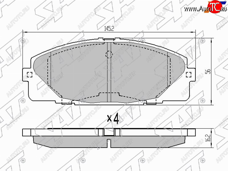 1 299 р. Колодки тормозные перед FL-FR SAT Toyota Hiace H200 минивэн (Япония) дорестайлинг  (2004-2007) (с керамическим наполнением)  с доставкой в г. Чебоксары